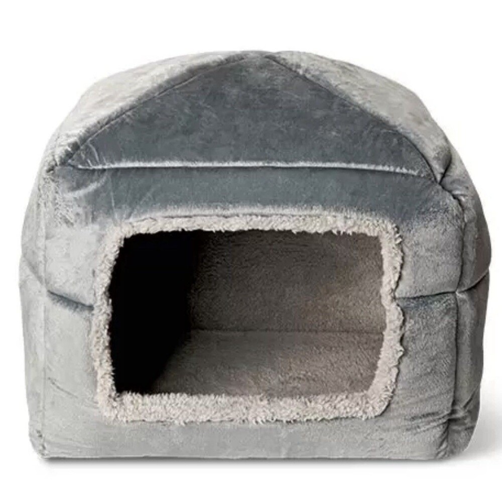 Heart To Tail Cat  & Small Dog Gray Den Cozy Cave House 14 X 14